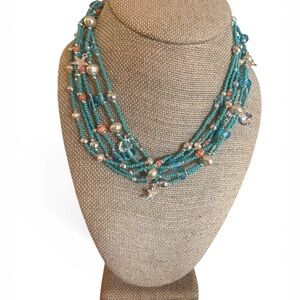 Beach Charm Multi-Strand Beaded Necklace